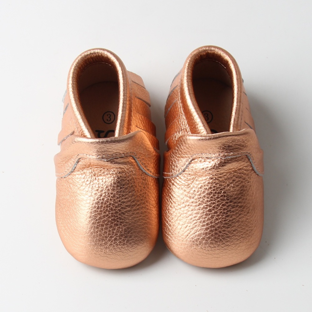 Rose Gold Baby Moccasins baby shoes Christmas baby Moccasin Toddler Shoes
